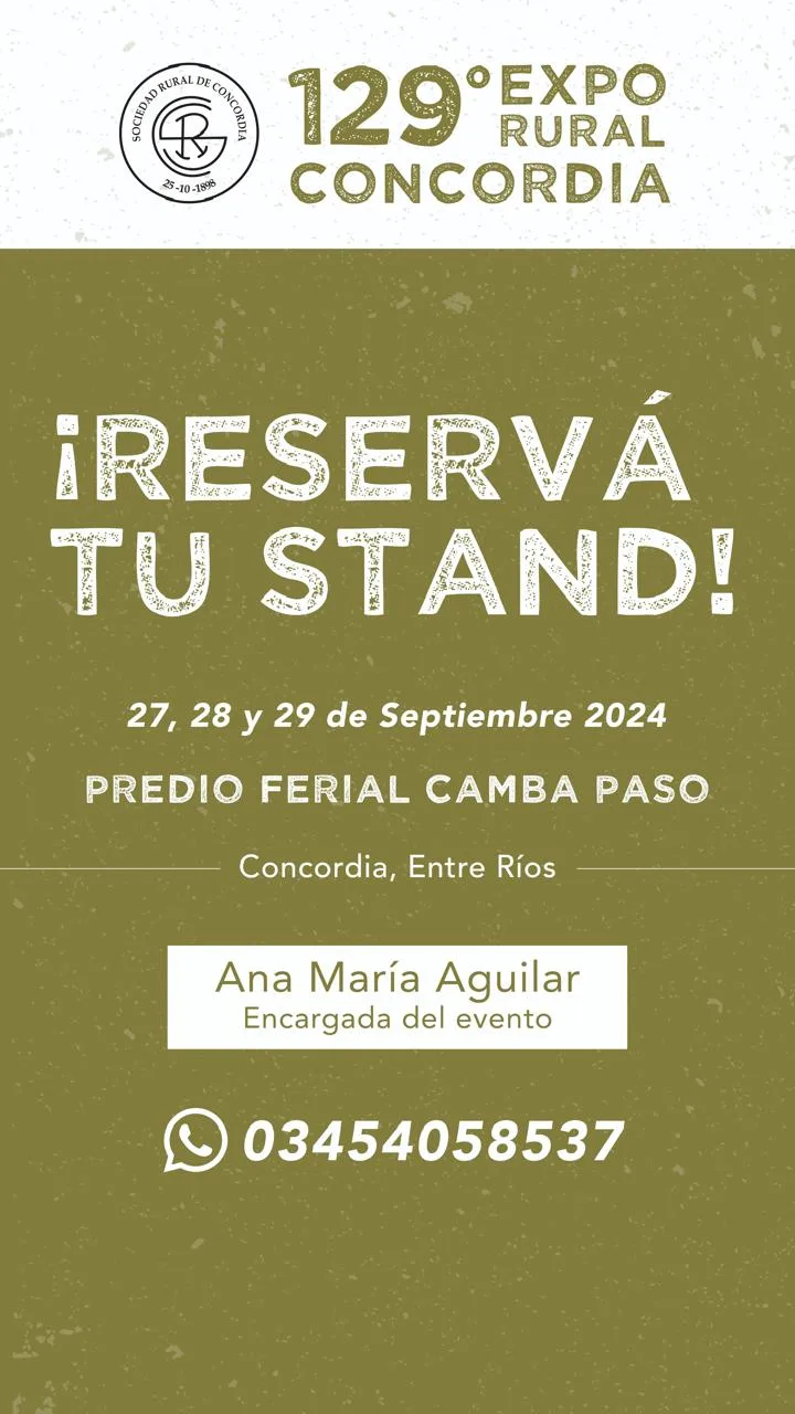 Reserva tu Stand - Expo Rural Concordia 2024